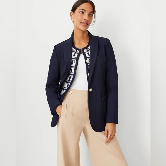 NWT Ann Taylor The Longline Blazer in Bi-Stretch Twill - Picture 4 of 4